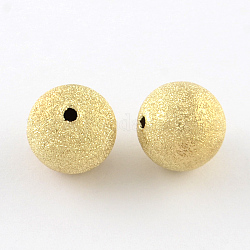 Perle di ottone testurizzate,  cadmio& piombo libero, tondo, oro, 10mm, Foro: 2 mm