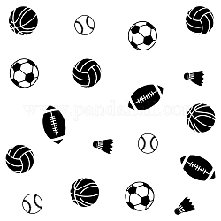 Stickers muraux en pvc, pour la décoration murale, basket-ball, ballon de soccer, de rugby, balle de tennis, badminton, motif sur le thème du sport, 290x740mm