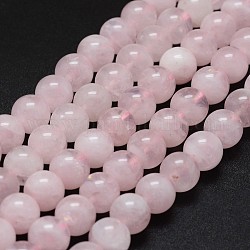 Натуральный мадагаскар розовый кварц бисер пряди, круглые, 8 мм, отверстие : 0.8 мм, около 49 шт / нитка, 15.7 дюйм