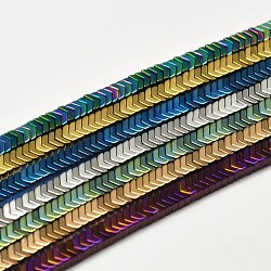 Frecce elettrodeposte non magnetici fili di perline di ematite sintetico, colore misto, 3x2x1mm, Foro: 1 mm, 350 pcs / Filo, 15.5 pollice