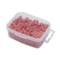 1 caja 5mm hama beads pe diy fusibles recambios para niños, tubo, salmón claro, 5x5mm, agujero: 3 mm, aproximamente 500 unidades / caja