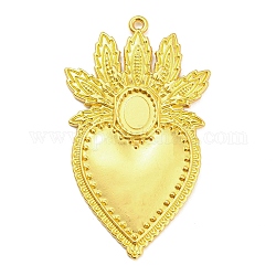 Pendente in lega basi per cabochon, grande cuore pendenti, oro, vassoio: 10x8.5mm, 59x34.5x3mm, Foro: 1.8 mm