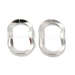 304 нержавеющей стали связывающий кольца, соединитель быстрой ссылки, волнистый овал, цвет нержавеющей стали, 13x9x1.3 мм, внутренний диаметр: 10x5 мм