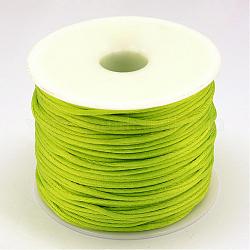 Nylon Thread, Rattail Satin Cord, Green Yellow, 1.0mm, about 76.55 yards(70m)/roll