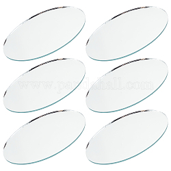 Specchio ovale in vetro olycraft 6 pz, specchio artigianale, chiaro, 125x75x3mm