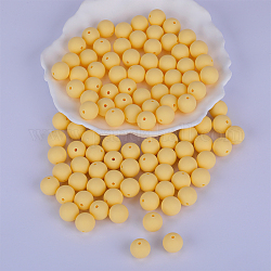 Perles focales rondes en silicone, perles à mâcher pour les jouets de dentition, Diy soins infirmiers colliers faisant, mocassin, 15mm, Trou: 2mm
