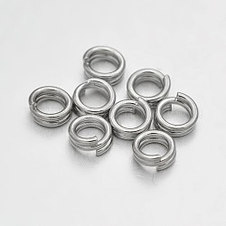 Латунные разрезные кольца, кольца с двойной петлей, платина, 4x0.8 мм, около 3.2 мм внутренним диаметром, Около 6755 шт / 500 г