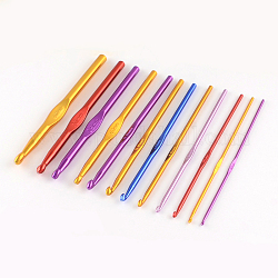 Zufällige einfarbige Alu-Häkelnadeln, einzelne Farbe pro Beutel, Stift: 3.5 mm, 148x3 mm