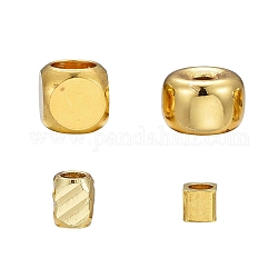 Set di perline distanziatrici in ottone in stile 60 pz 4, placcato di lunga durata, rondelle & cubo & cuboide, oro, 15pcs / style