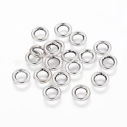 Tibetan Style Alloy Antique Silver Beads, Ring, Lead Free & Cadmium Free and Nickel Free, Size: about 8mm in diameter,  1.5mm thick,  hole: 5mm
