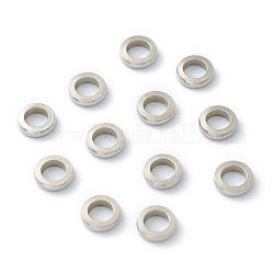 201 Edelstahl-Abstandhalter-Perlen, runden Ring, Edelstahl Farbe, 5x1 mm, Bohrung: 3 mm