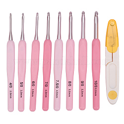Sewing Tool Sets, Crochet Hooks, with TPR & PP Handle, Scissor, Mixed Color, 138x12x10.5mm, Pin: 2.5mm/3mm/3.5mm/4mm/4.5mm/5mm/5.5mm/6mm