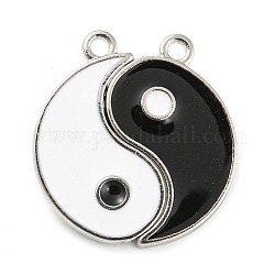 Ciondoli magnetici in lega, yin yang modello, platino, 22.5x21x6mm, Foro: 1.6 mm