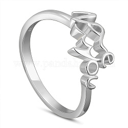 Кольцо Shegrace из стерлингового серебра с 925 родиевым покрытием, Обещание кольцо, слово люблю тебя, платина, Размер 11, 20.8 мм