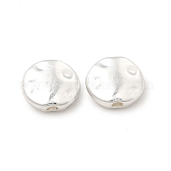 Perles en alliage plaqué durables, Sans cadmium & sans nickel & sans plomb, plat rond, couleur d'argent, 7.5x3mm, Trou: 1.2mm
