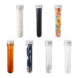 Contenitori di perline di plastica con tubo trasparente yilisi, con coperchio, chiaro, 15x3.7cm, 12pcs/scatola