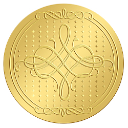 Самоклеящиеся наклейки с тиснением золотой фольгой, стикер украшения медали, цветочный узор, 50x50 мм