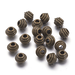 Tibetischen Stil Legierung Zwischenperlen, Rondell, Bleifrei und cadmium frei, Antik Bronze, 5x6.5 mm, Bohrung: 2.5 mm