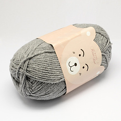 Weiche Baby-Baumwollgarne, mit Baumwolle und PAN-Faser, Grau, 1.5 mm, zu 40 g / Rolle, 145 m / Rolle, 10 Rollen / Beutel