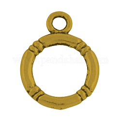 Tibetan Style Alloy Donut Charms Pendant, Lead Free , Antique Golden, 15.5x12x2mm, Hole: 2mm, about 1915pcs/1000g
