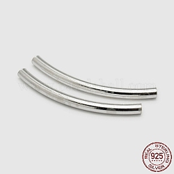 925 tubo in perline argento, argento, 30~31x2mm, Foro: 1.2 mm