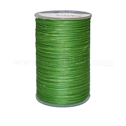 Вощеный шнур полиэстера, 3-слойные, зеленый лайм, 0.45 мм, около 59.05 ярда (54 м) / рулон
