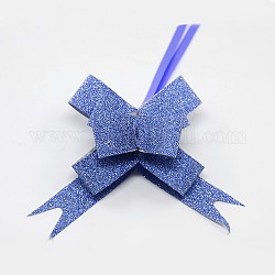 Glitter Handmade Elastic Packaging Ribbon Bows, Flower Pull Bowknots, Festival Valentines Day Gifts Box Package Decorations, Cornflower Blue, 250x12mm, about 10pcs/bag