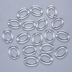 Transparentem Acryl Verknüpfung Ringe, Quick-Link-Anschlüsse, für die Herstellung von Schmuckkabeln, Oval, Transparent, 17.5x13x2.5 mm, Innendurchmesser: 12x8 mm, ca. 1730 Stk. / 500 g