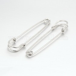 Iron Safety Pins, for Brooch Making, Kilt Needles, Platinum, 70x17x6mm