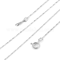 Colliers de chaîne en laiton plaqué couleur argent pour femmes, à ressort fermoirs à anneaux, fine chaîne, 16.5 pouce, 0.5mm