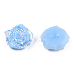 Undurchsichtige ABS-Kunststoff-Cabochons, ab Farbe plattiert, Rose, Kornblumenblau, 18x17x6.5 mm