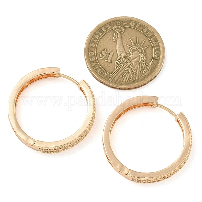 Серьги-кольца из латуни с прозрачным кубическим цирконием EJEW-M090-01G-06-1