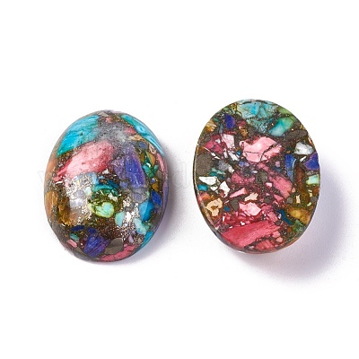 Собранные синтетические имперские яшмы и бирюзовые кабошоны G-L502-18x25mm-13-1