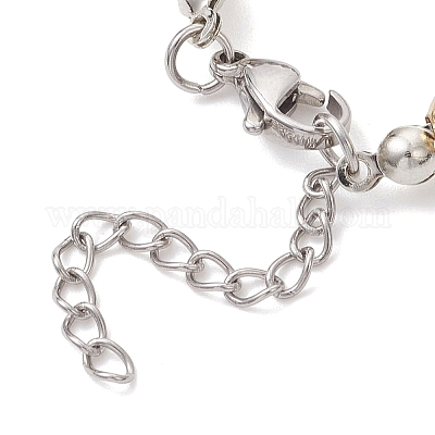 Браслеты из нержавеющей стали 304 с бусинами для женщин BJEW-JB12795-1