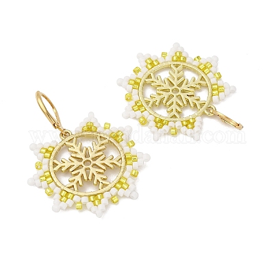 Серьги-гвоздики с застежкой-молнией «снежинка» из нержавеющей стали 304 EJEW-MZ00496-01-1