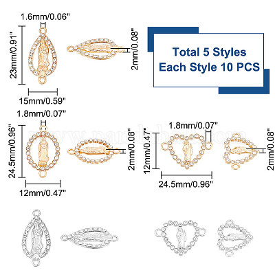 50 шт. 5 стиля религиозные сплавные соединительные подвески FIND-UN0002-29-1