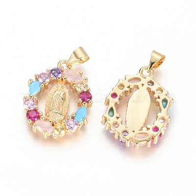 Латунные микро проложить кубического циркония подвески KK-I657-41G-1
