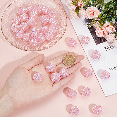 40 шт. бусины из смолы со стразами RESI-SC0003-14A-1