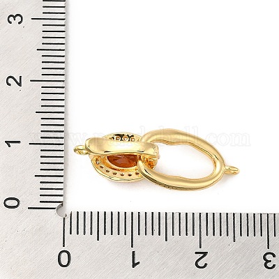 Латунь паве кубический цирконий сложить застежки KK-E082-02G-03-1