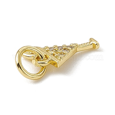 Латунные микро проложить кубического циркония подвески ZIRC-F132-15G-1
