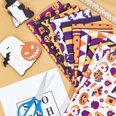 Tessuto in policotone stampato halloween&nbsp;DIY-WH0032-07A-1