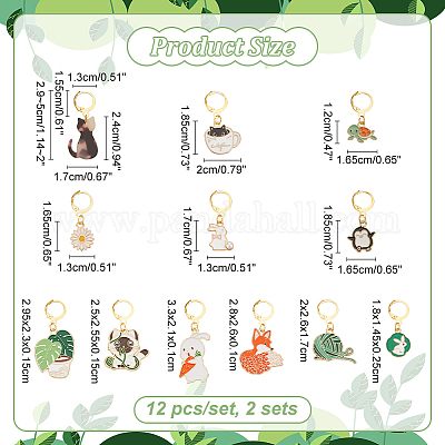 Сплав эмали и акриловые подвесные маркеры для петель HJEW-AB00361-1