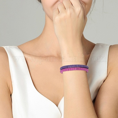 Набор растягивающихся браслетов Heishi Surfer из полимерной глины BJEW-SW00129-1