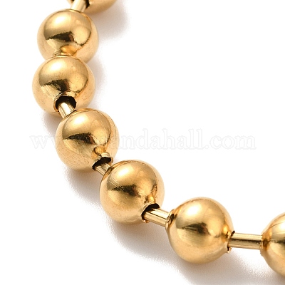 Комплект из ожерелья и браслета из шариковой цепи из нержавеющей стали 304 с вакуумным покрытием PVD STAS-D181-01G-01B-1