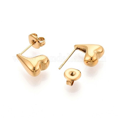 Серьги-гвоздики из нержавеющей стали 304 EJEW-N059-07G-1