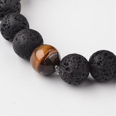 Браслеты-стрейч из натурального камня лавы BJEW-JB02294-03-1