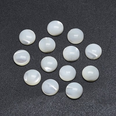 シェルカボション  フラットラウンド  10x3~4mm&nbsp;X-SSHEL-P015-61-10mm-1