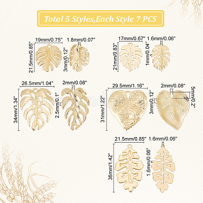 Наборы подвесок из листьев монстеры DIY-PH0013-15-1
