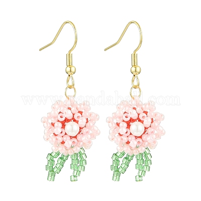 Болтающие серьги из стекла EJEW-MZ00316-01-1