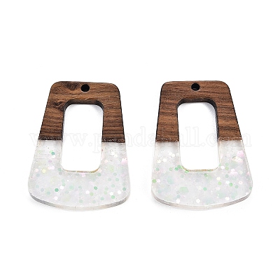 Подвески из эпоксидной смолы и орехового дерева RESI-T057-13A-1